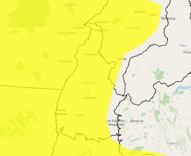 Tocantins tem alerta de chuvas intensas para o final de semana