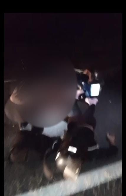 Mulher grávida e companheiro morrem após moto bater contra vaca na BR-242