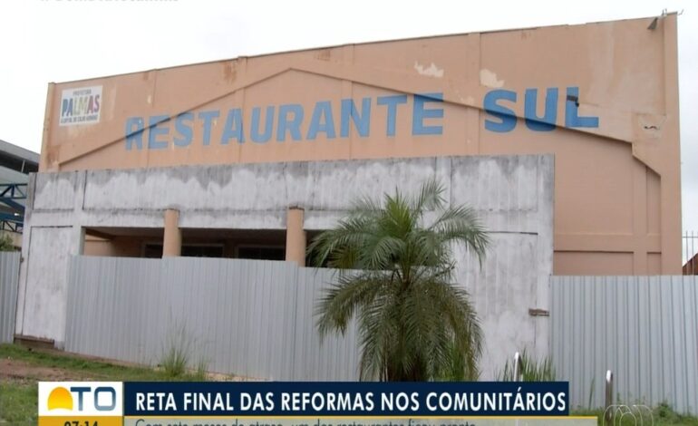 Com sete meses de atraso, obras dos restaurantes comunitários de Palmas chegam na reta final
