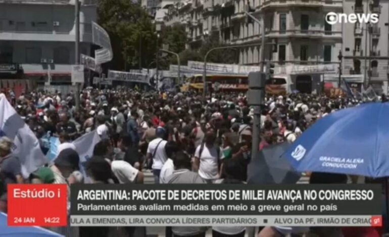 milei-enfrenta-paralisacao-geral-na-argentina;-policia-tenta-proibir-bloqueio-de-vias