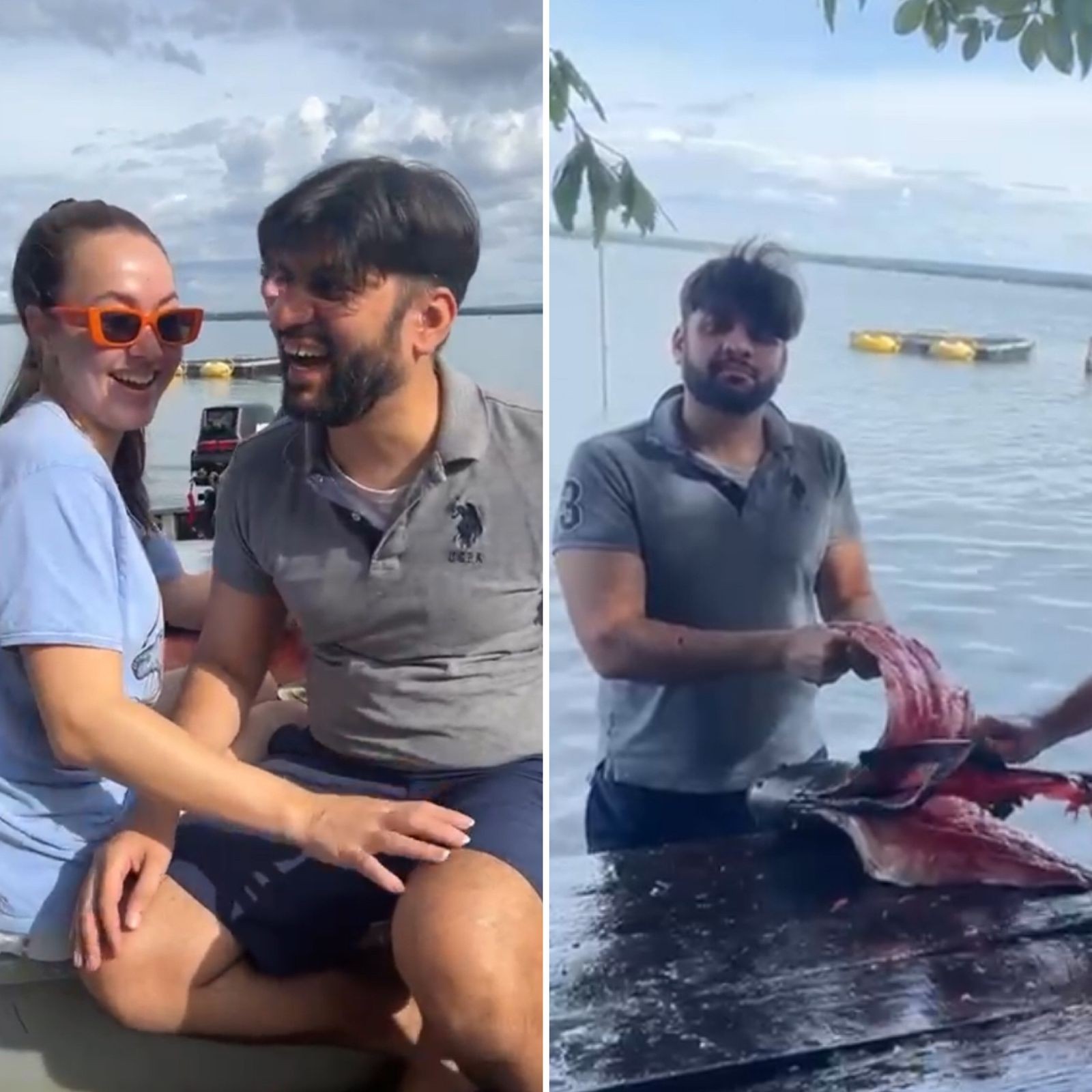Brasileira se diverte ao mostrar marido paquistanês pescando no Tocantins: