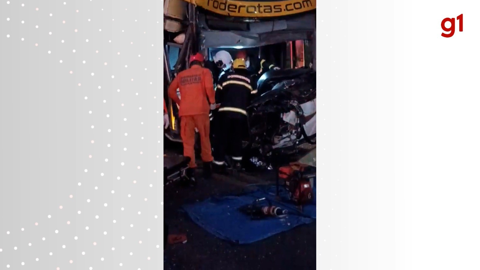 Acidente entre ônibus e caminhão-tanque deixa motorista e passageiros feridos na BR-153