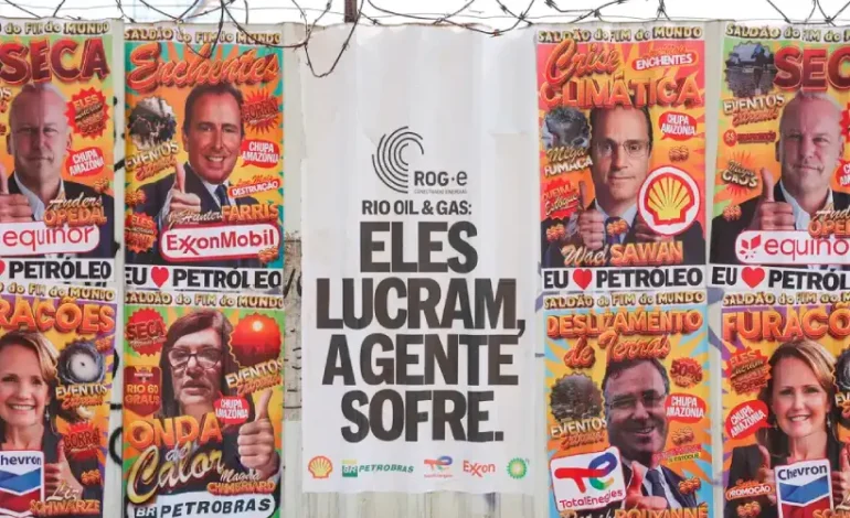 “saldao-do-fim-do-mundo”:-protesto-contra-combustiveis-fosseis-marca-feira-de-petroleo-e-gas-no-rj