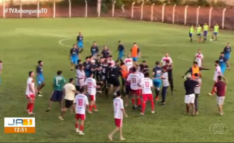 jogo-de-futebol-em-campeonato-amador-tem-briga-generalizada-entre-torcedores-e-jogadores;-video