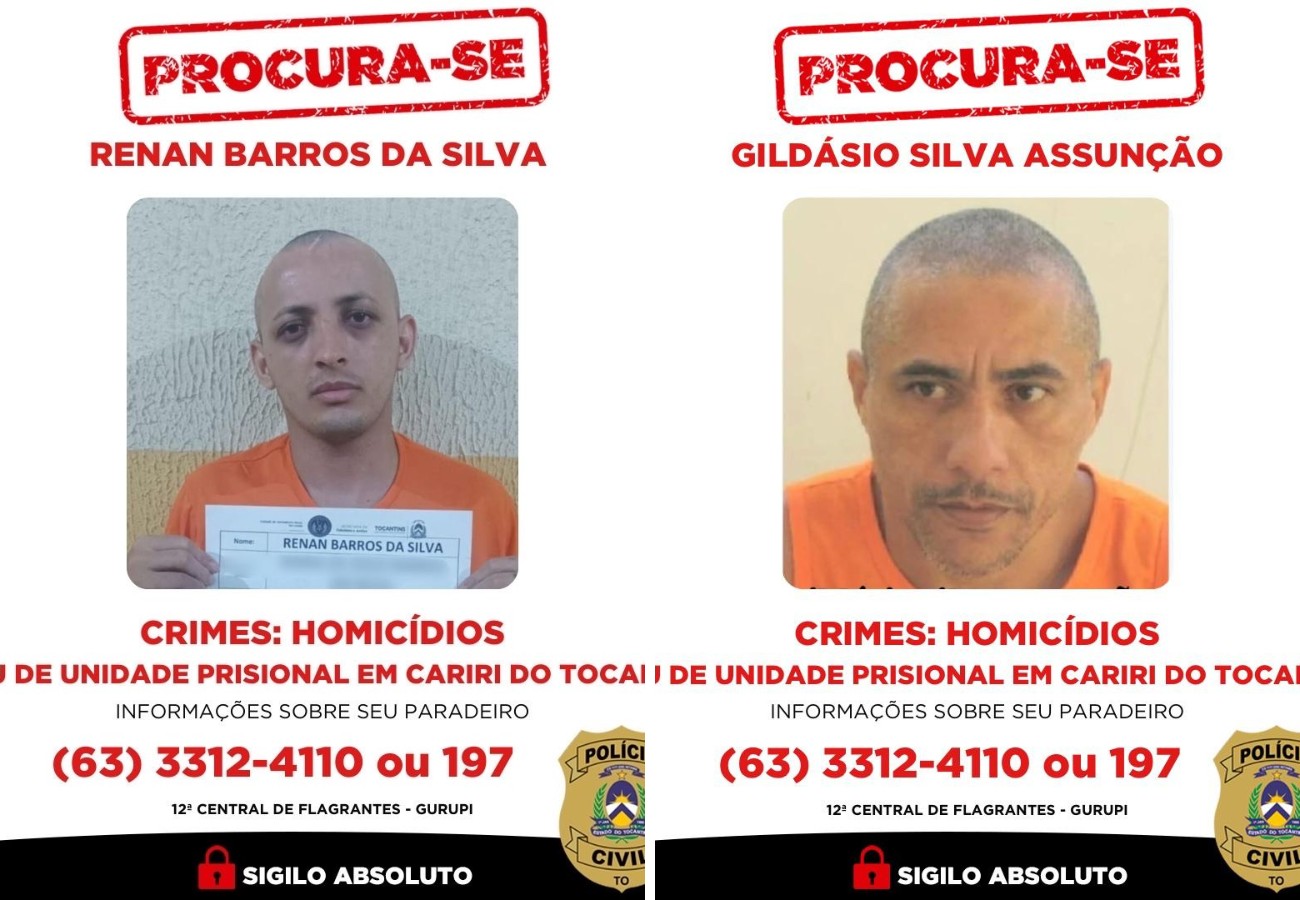 Fuga de serial killer em presídio do TO já soma mais de 120 horas | G1