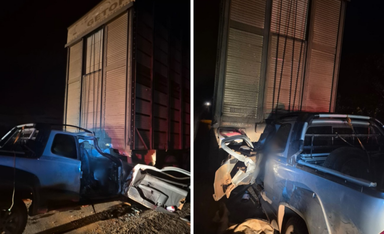 acidente-entre-picape-e-carreta-na-br-153-deixa-um-morto-e-dois-ferido-|-g1