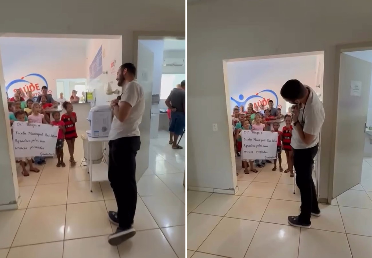 Médico é homenageado por crianças no Tocantins: