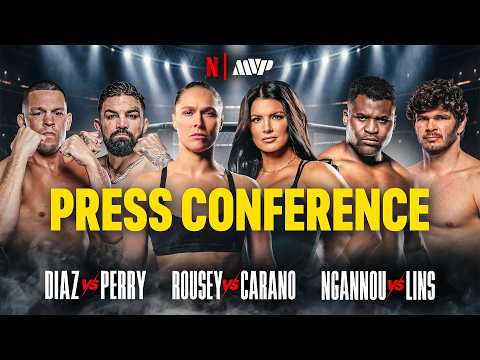 Rousey x Carano | Diaz x Perry | Ngannou x Lins | CONFERÊNCIA DE IMPRENSA DE NYC | Netflix