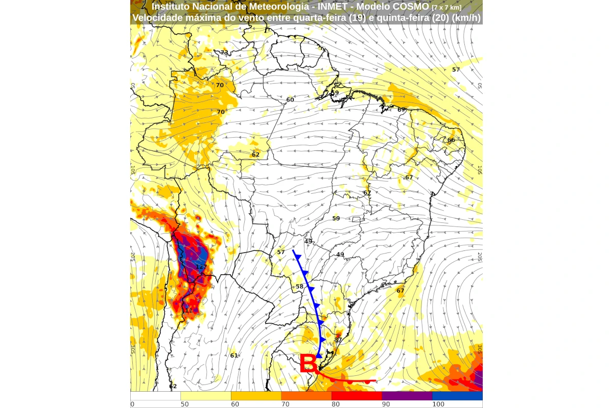 Ciclone e frente fria levam temporais ao Sul e ventos fortes ao Sudeste – ClimaInfo