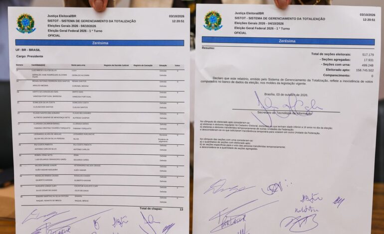 TSE faz teste final de sistemas e emite zerézima