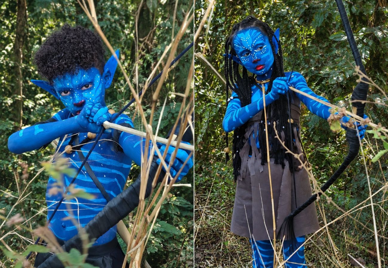 veja-como-foram-feitas-as-fantasias-de-avatar-de-irmaos-no-tocantins-|-g1